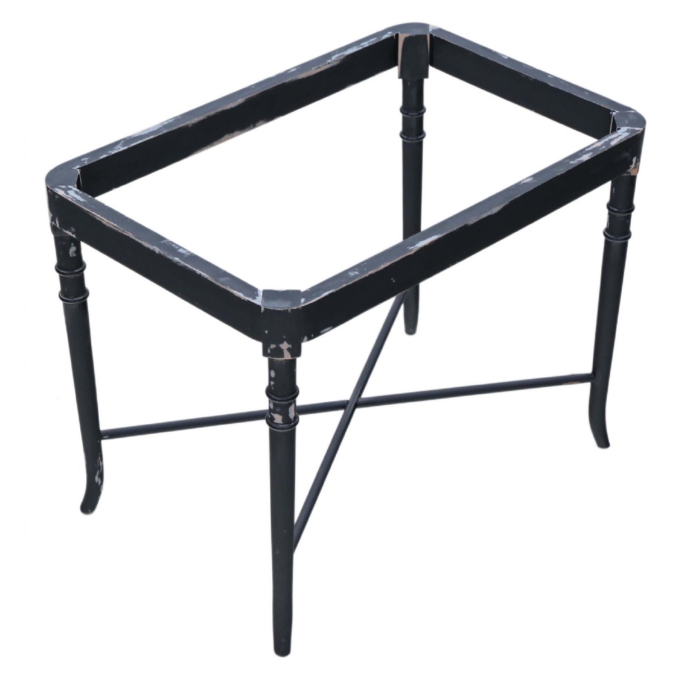 Victorian decorated black lacquer tray on stand coffee table View V
