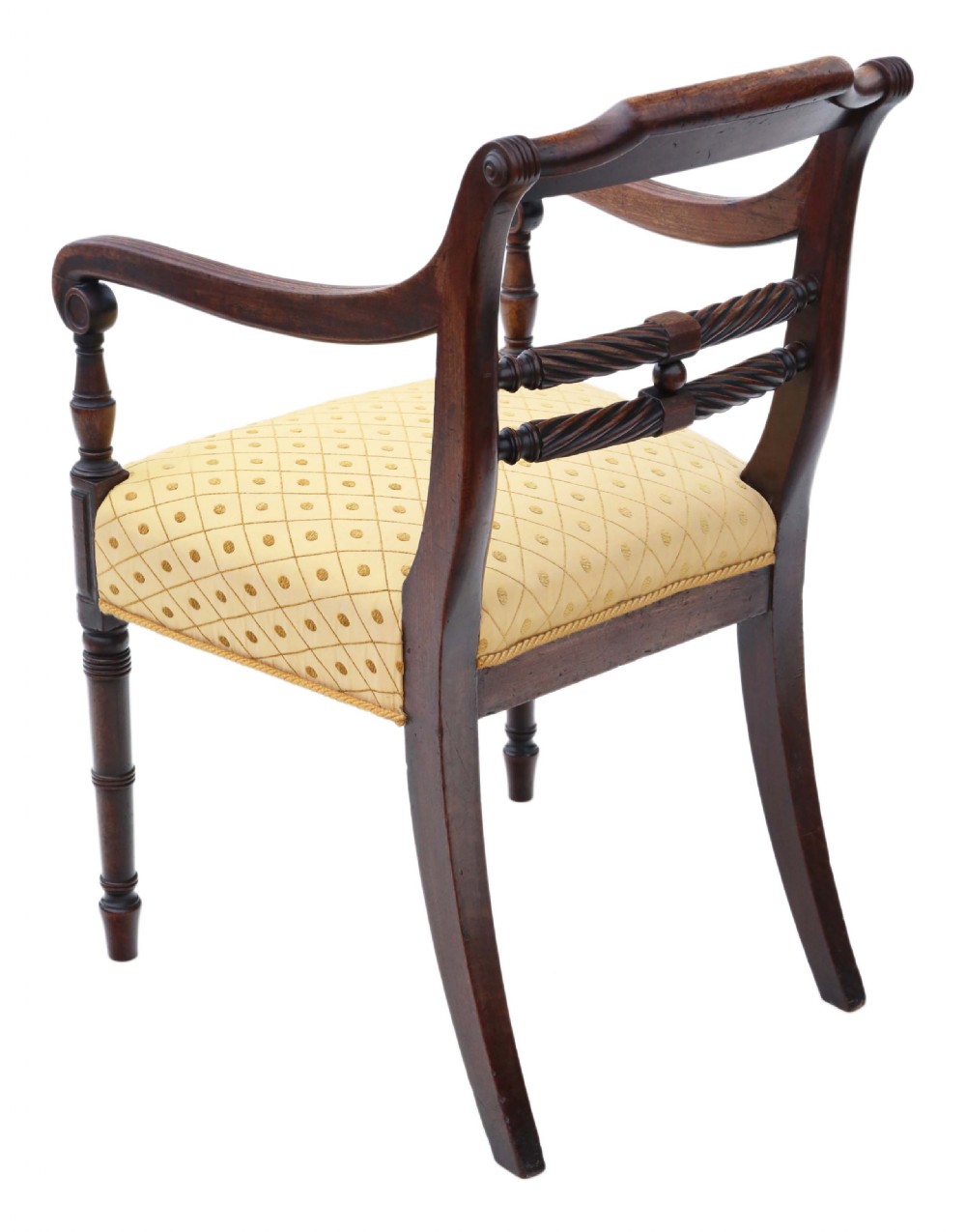 Georgian C1820 mahogany elbow desk carver chair View III