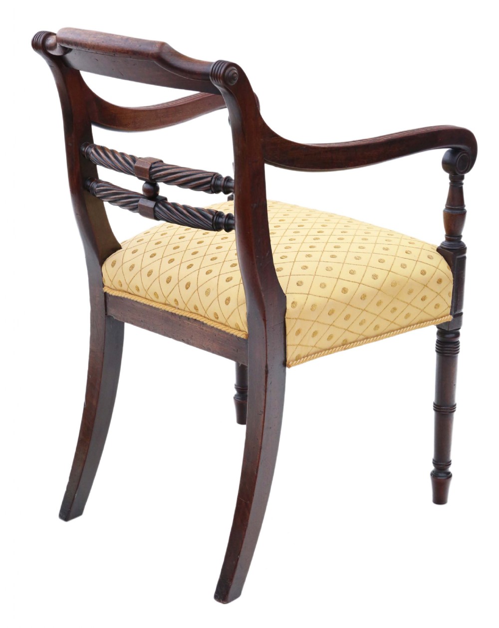 Georgian C1820 mahogany elbow desk carver chair View IV