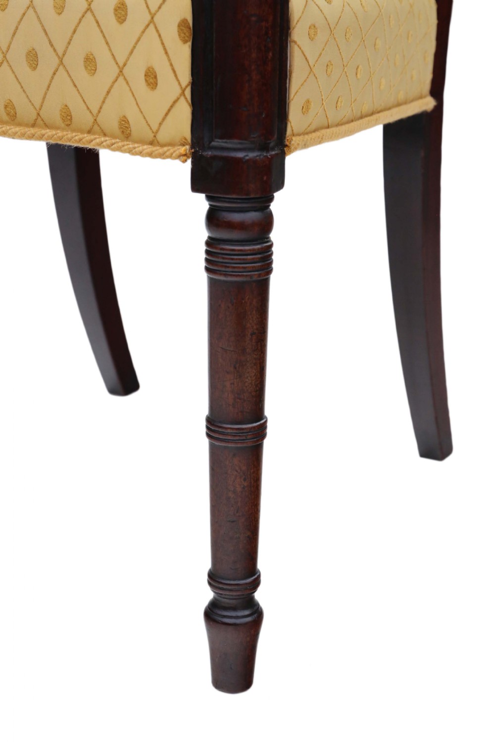 Georgian C1820 mahogany elbow desk carver chair View IX
