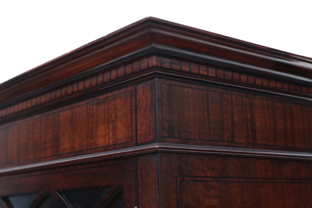 Georgian revival mahogany glazed bookcase on cupboard C1890 View VII