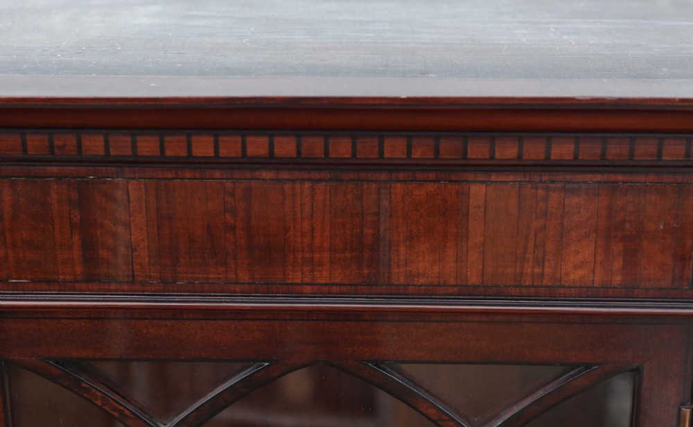 Georgian revival mahogany glazed bookcase on cupboard C1890 View VIII
