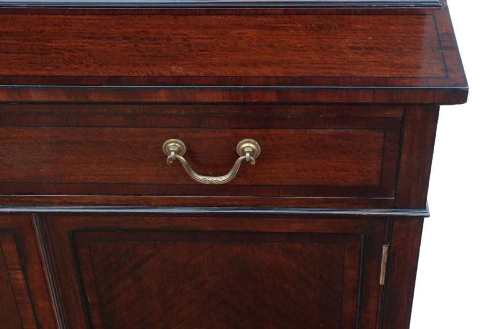 Georgian revival mahogany glazed bookcase on cupboard C1890 View X
