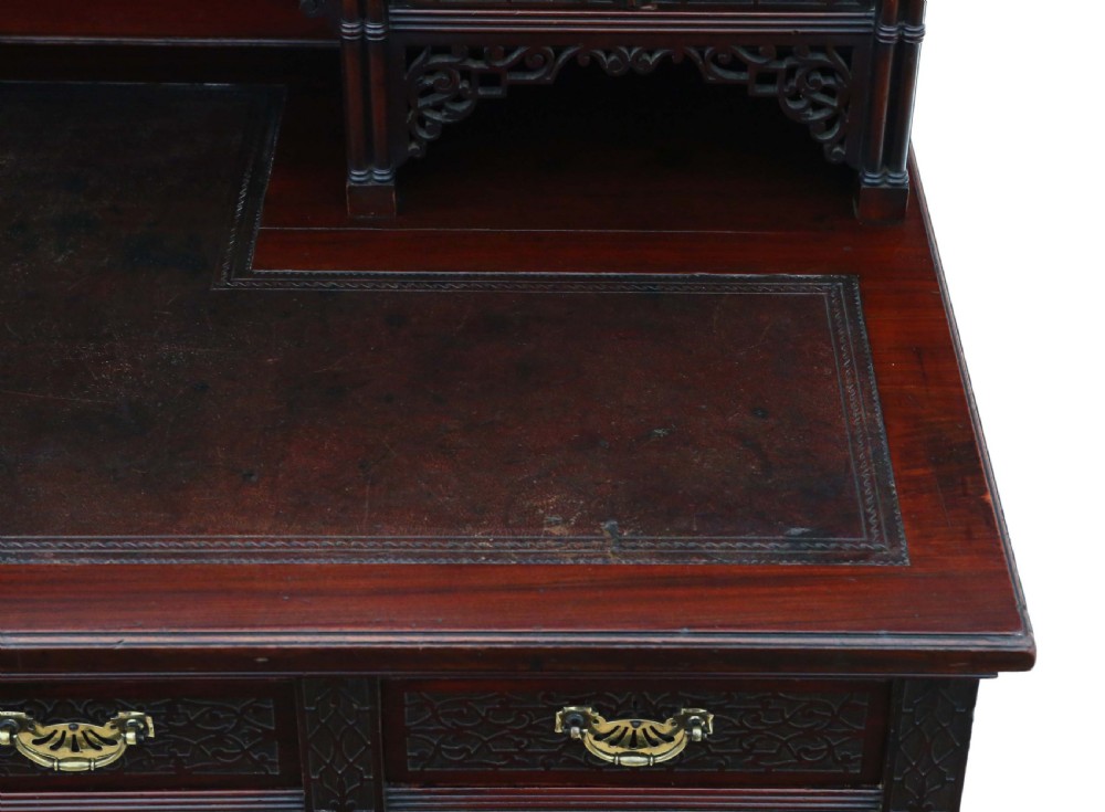 Victorian mahogany twin pedestal desk Edwards & Roberts View VI