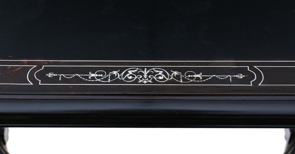 Victorian aesthetic ebonised and gilt folding card tea table View V