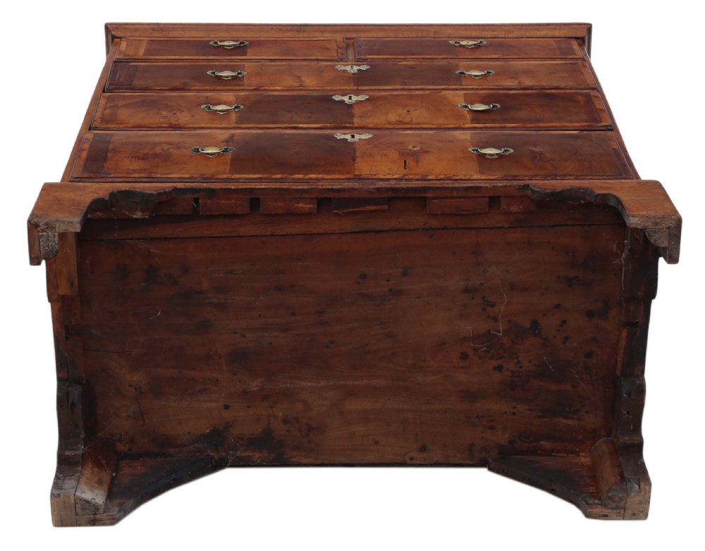 Georgian oyster walnut and fruitwood chest of drawers View XI