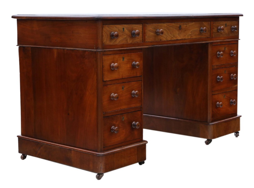 19th Century mahogany desk twin pedestal  View VIII