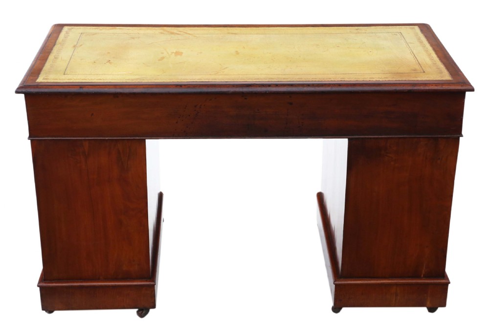 19th Century mahogany desk twin pedestal  View X