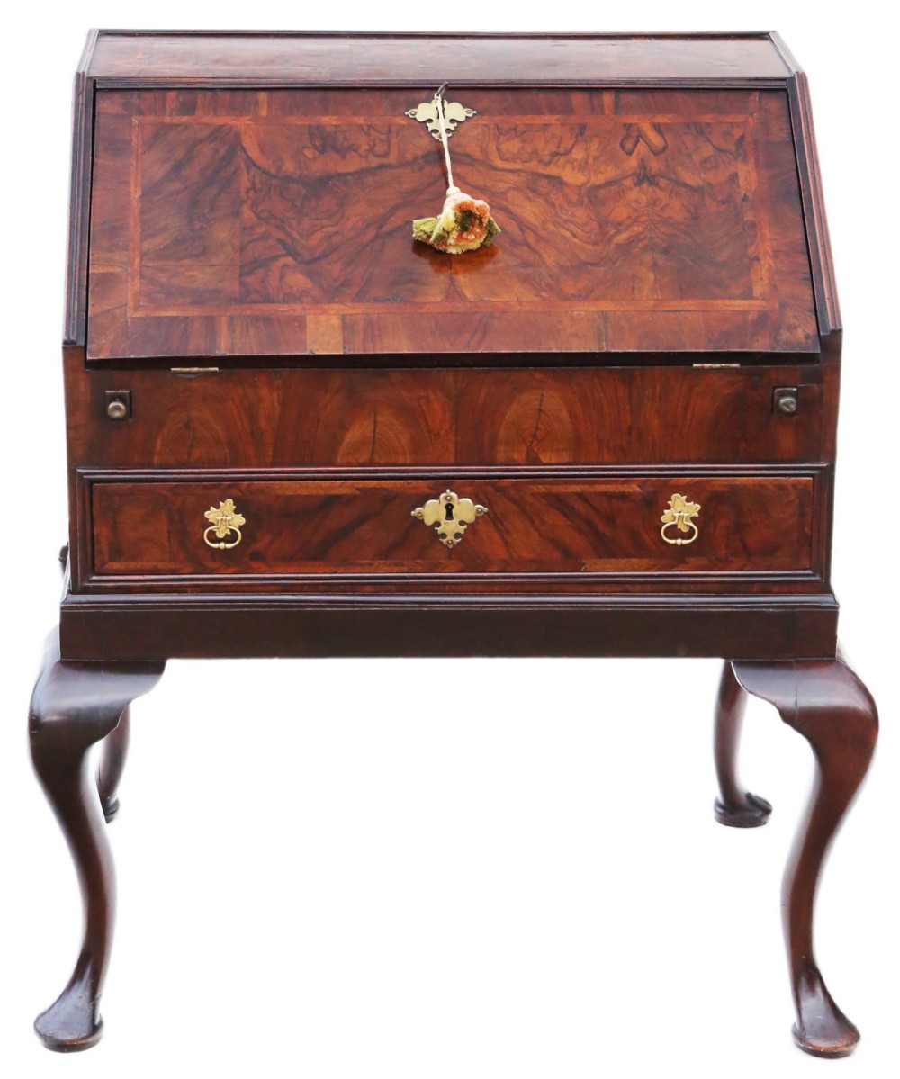 Georgian burr walnut bureau
