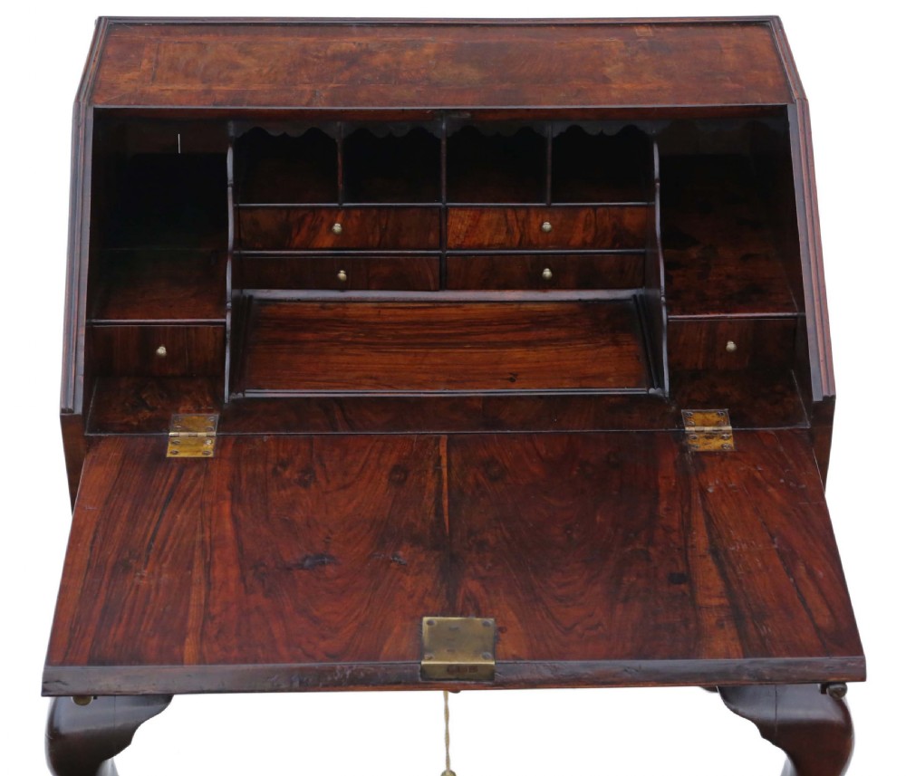 Georgian burr walnut bureau View IV