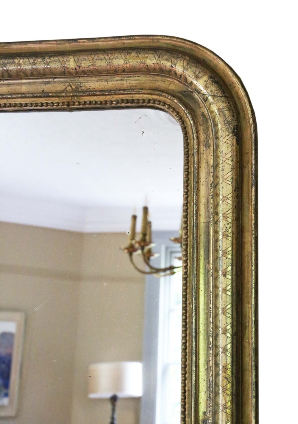 Gilt 19th Century overmantle wall mirror large  View II