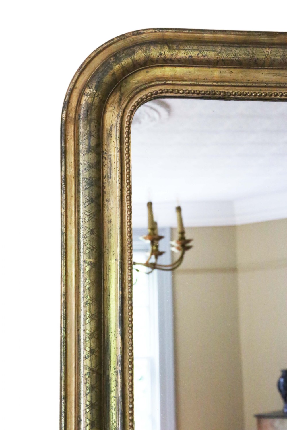 Gilt 19th Century overmantle wall mirror large  View III