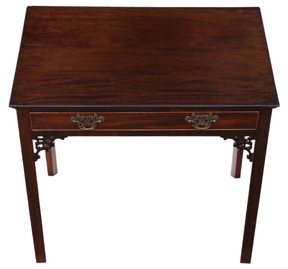 Georgian C1800 Cuban mahogany writing side table  View II