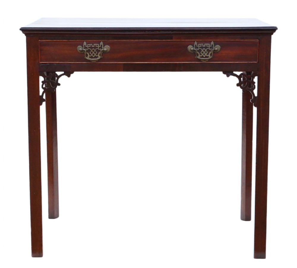 Georgian C1800 Cuban mahogany writing side table  View III