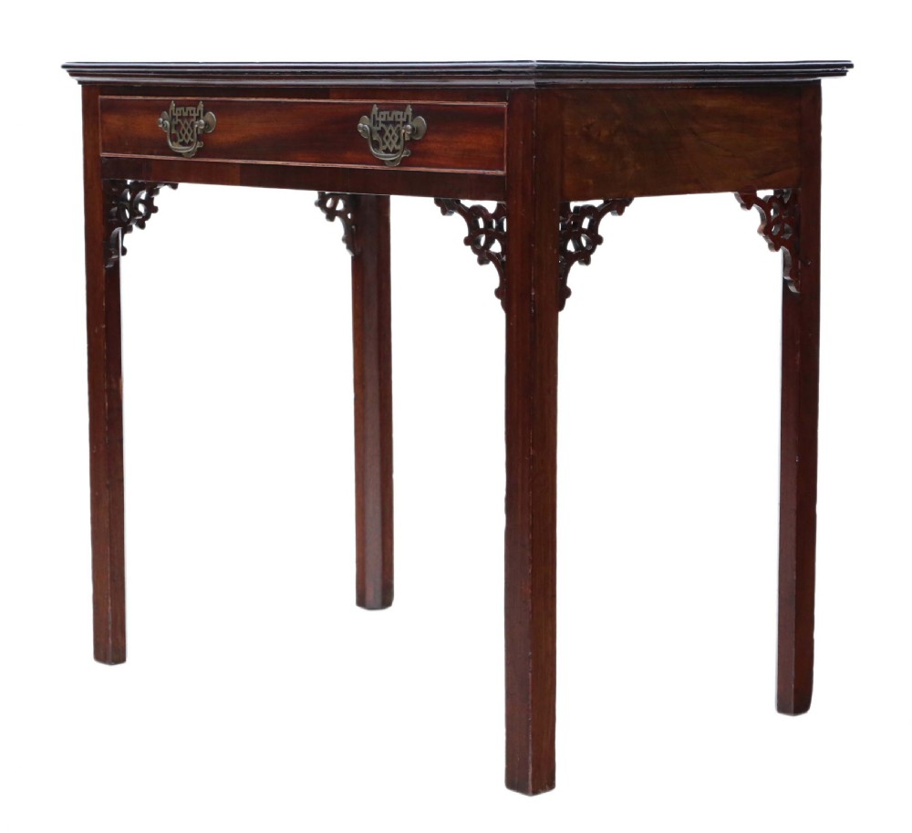 Georgian C1800 Cuban mahogany writing side table  View V