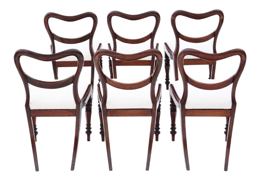 Set of 6 William IV mahogany balloon back dining chairs View VI