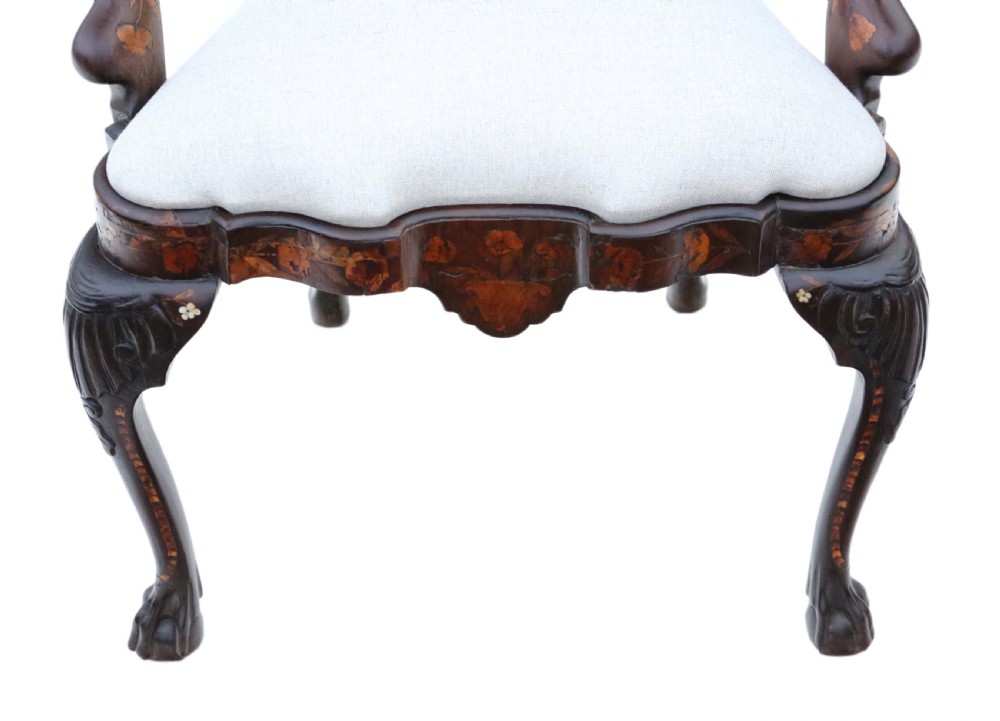 18th Century Dutch marquetry elbow arm chair View VI