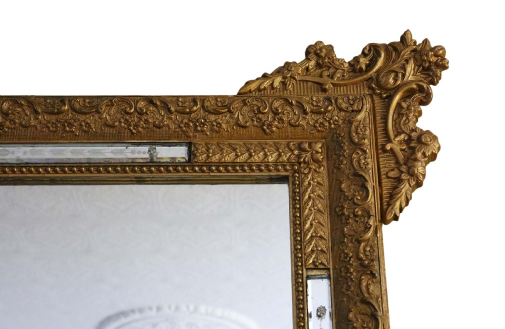 19th Century Italian gilt wall mirror overmantle  View II