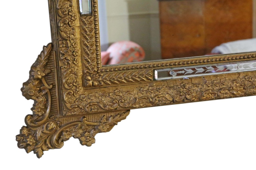 19th Century Italian gilt wall mirror overmantle  View VI