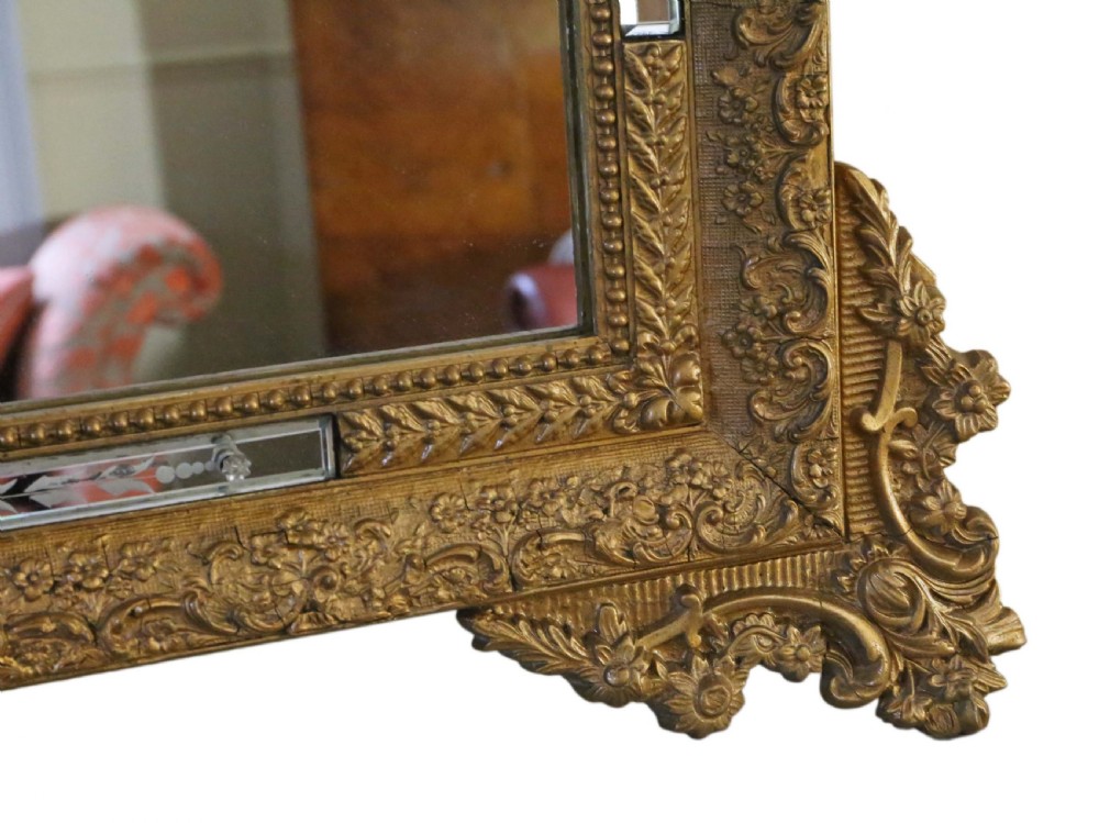 19th Century Italian gilt wall mirror overmantle  View VII