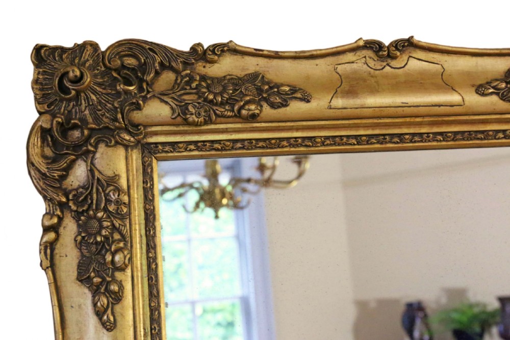 19th Century gilt wall mirror overmantle View II