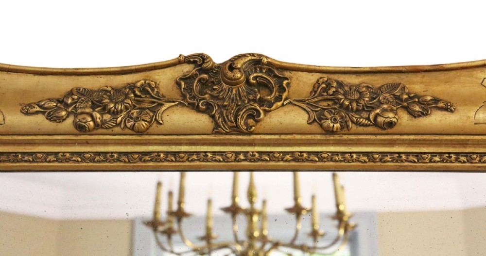 19th Century gilt wall mirror overmantle View V