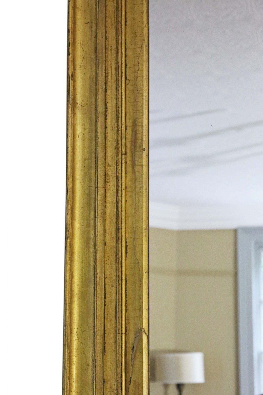 19th Century large gilt overmantle wall mirror  View III