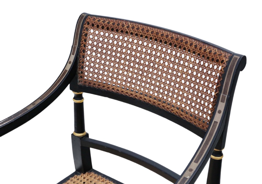 19th Century Regency decorated elbow hall or side chair View VIII