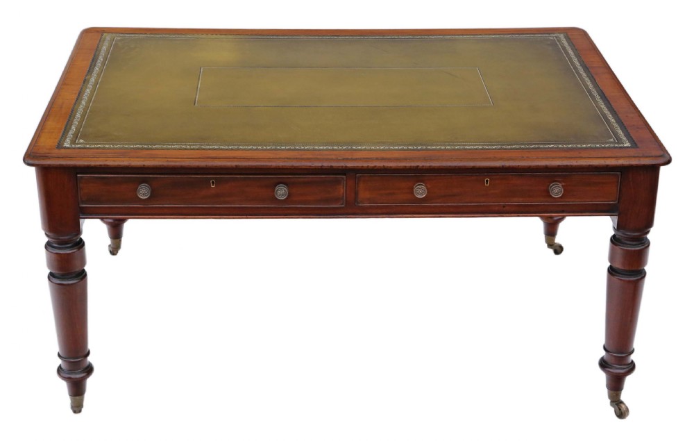 Victorian mahogany partners' writing desk View V