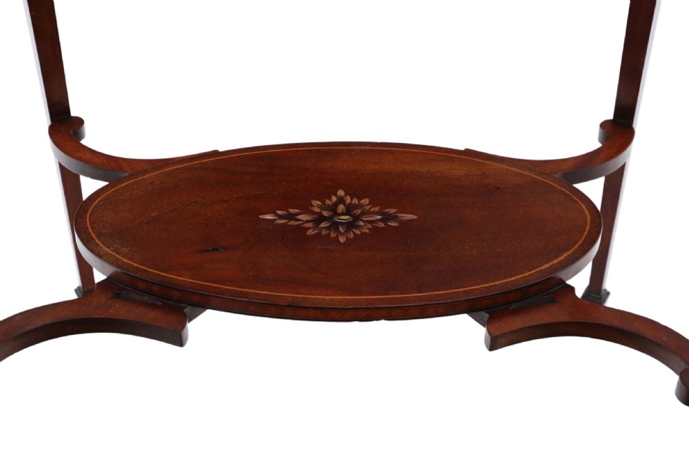 19th Century decorated satinwood and mahogany table View II