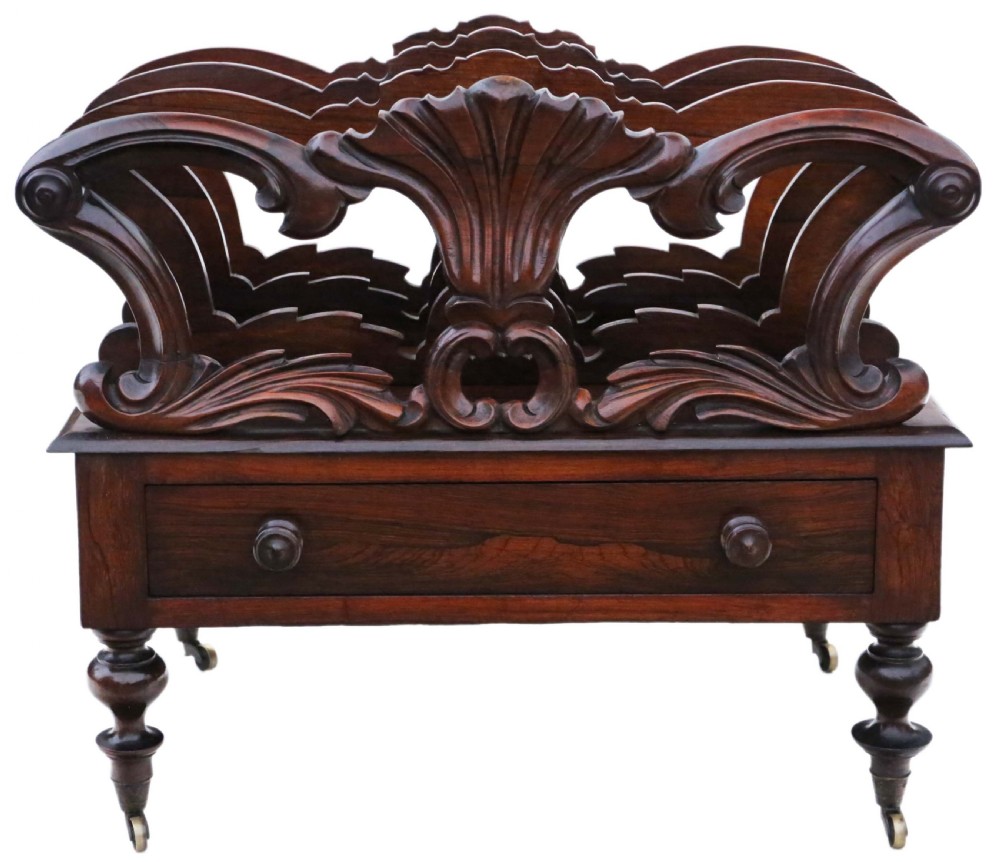 Regency rosewood Canterbury magazine rack 