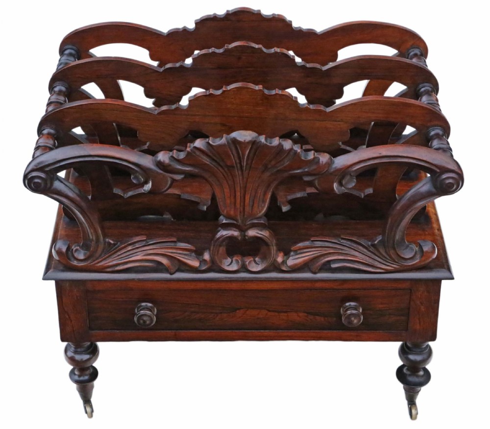 Regency rosewood Canterbury magazine rack  View II