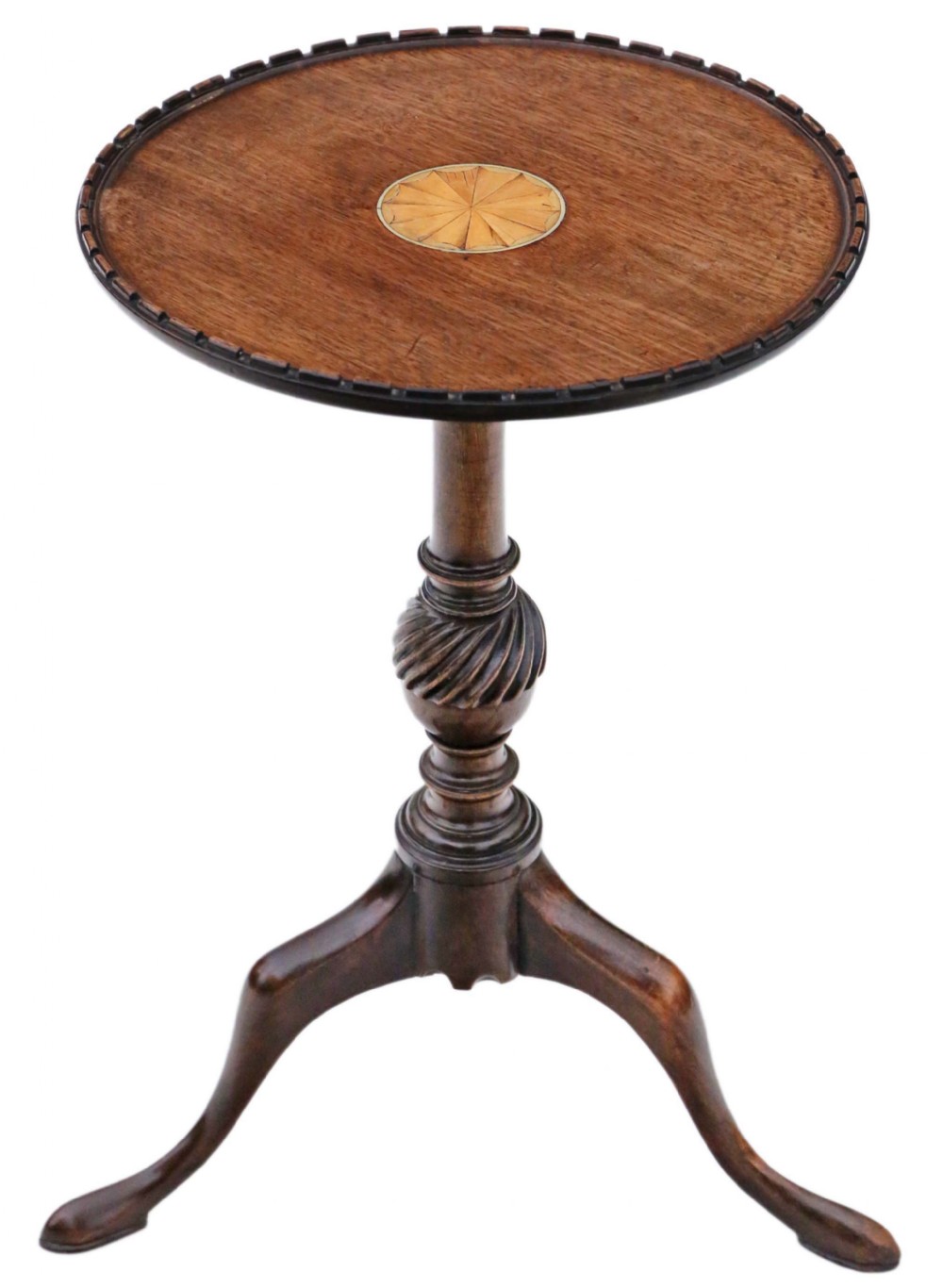 Georgian revival inlaid mahogany wine table