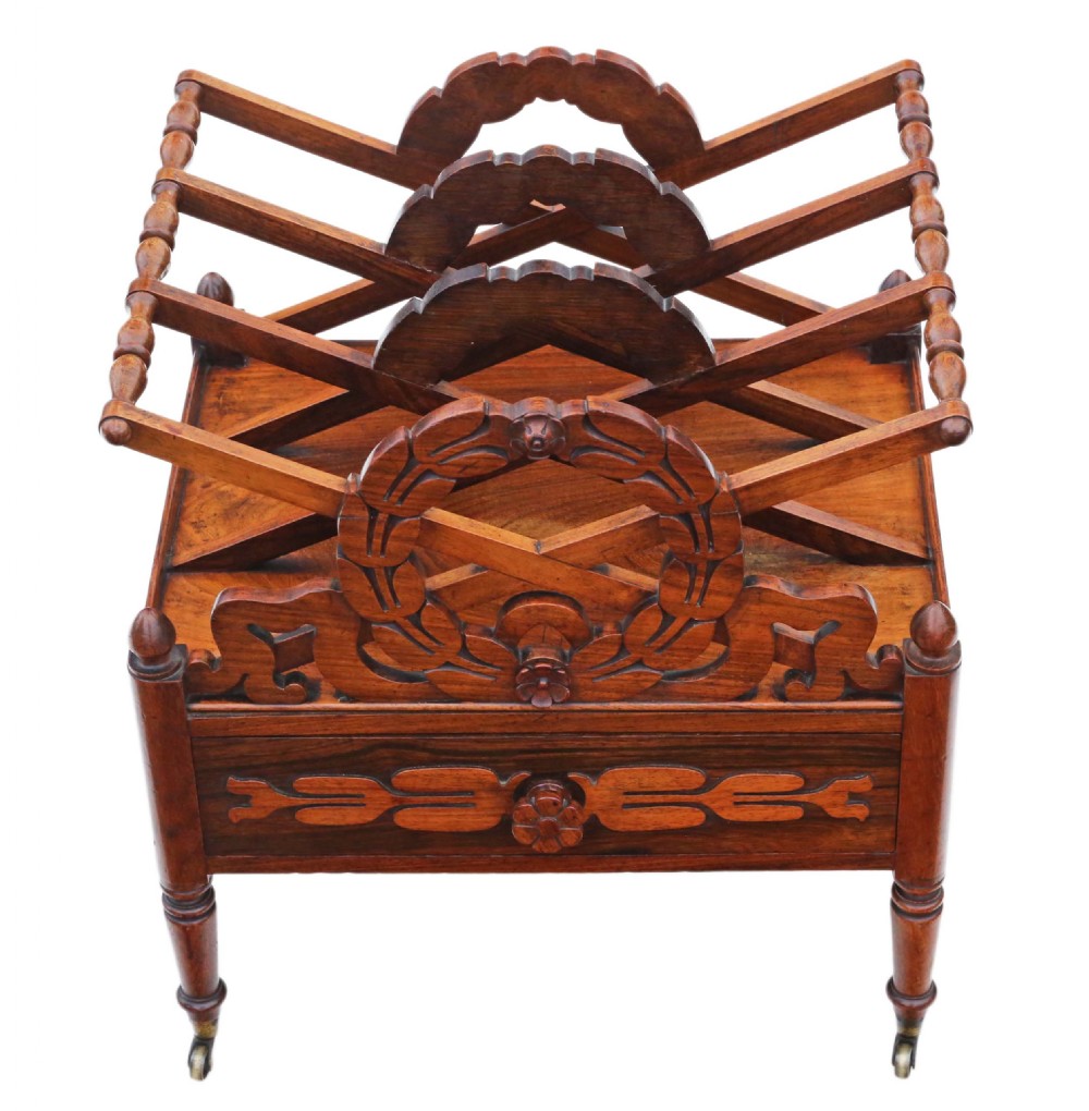 Regency mahogany Canterbury magazine rack  View IV