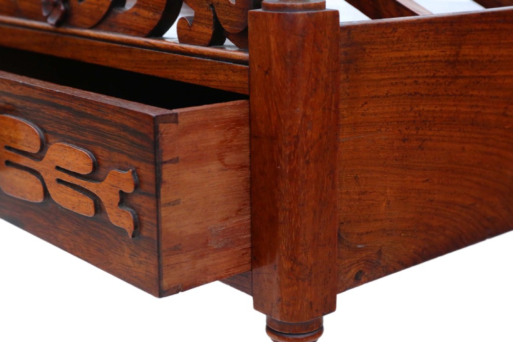 Regency mahogany Canterbury magazine rack  View V