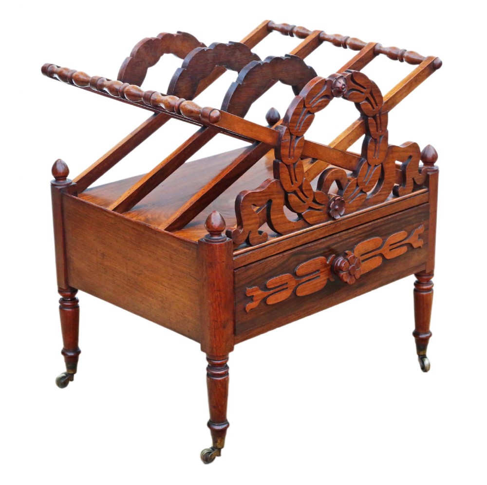 Regency mahogany Canterbury magazine rack  View VI