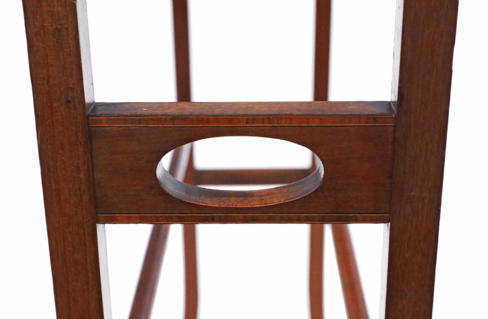 Edwardian inlaid mahogany towel rail stand View III