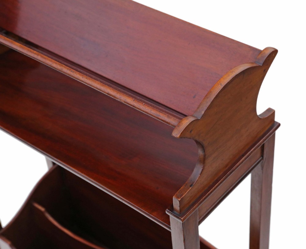 Victorian mahogany bookcase book trough  View VI