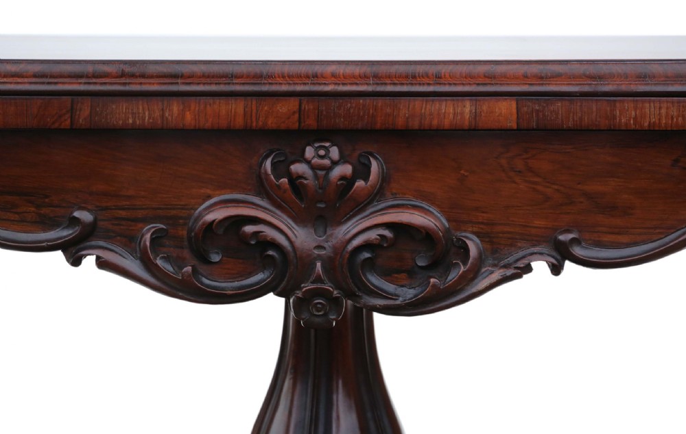 Regency rosewood folding card console table View IV
