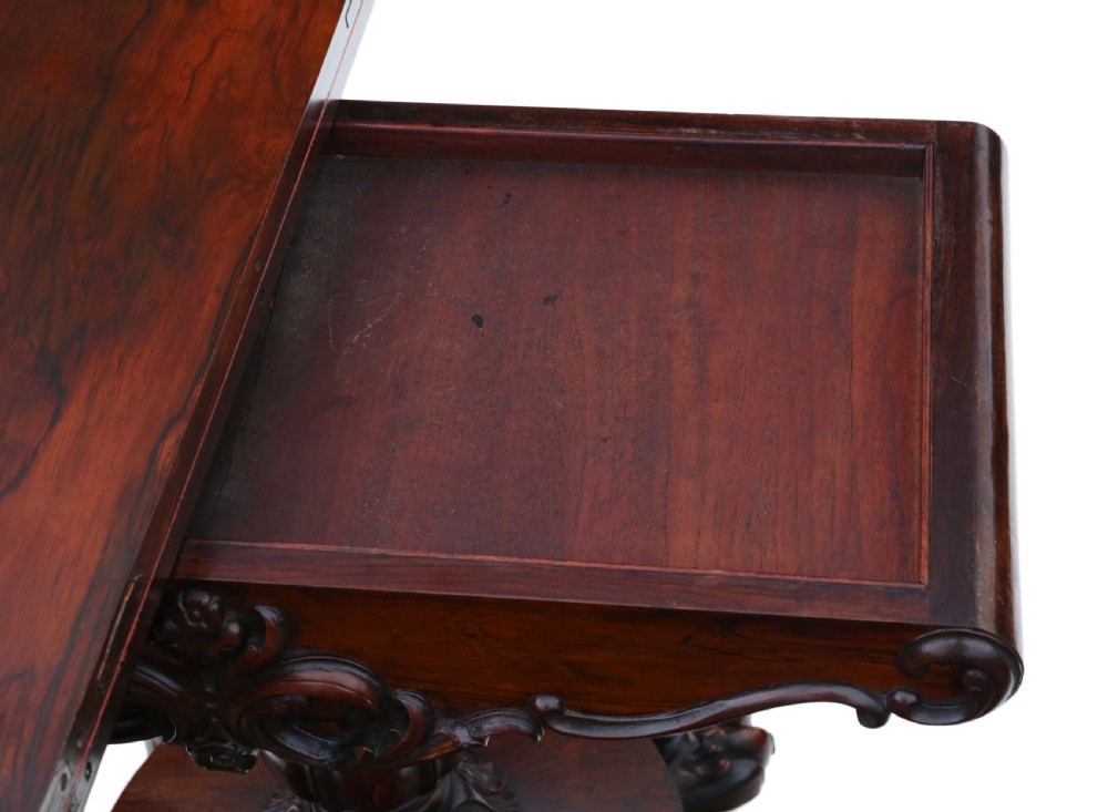 Regency rosewood folding card console table View VII