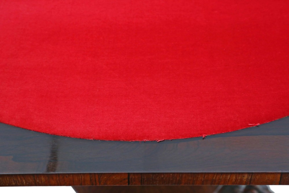 Regency rosewood folding card console table View IX