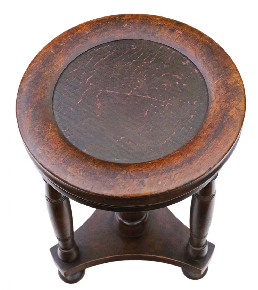 Victorian adjustable mahogany music stool  View III