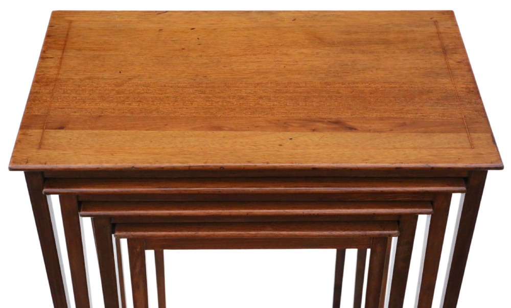 Inlaid mahogany nest of 4 tables View IV