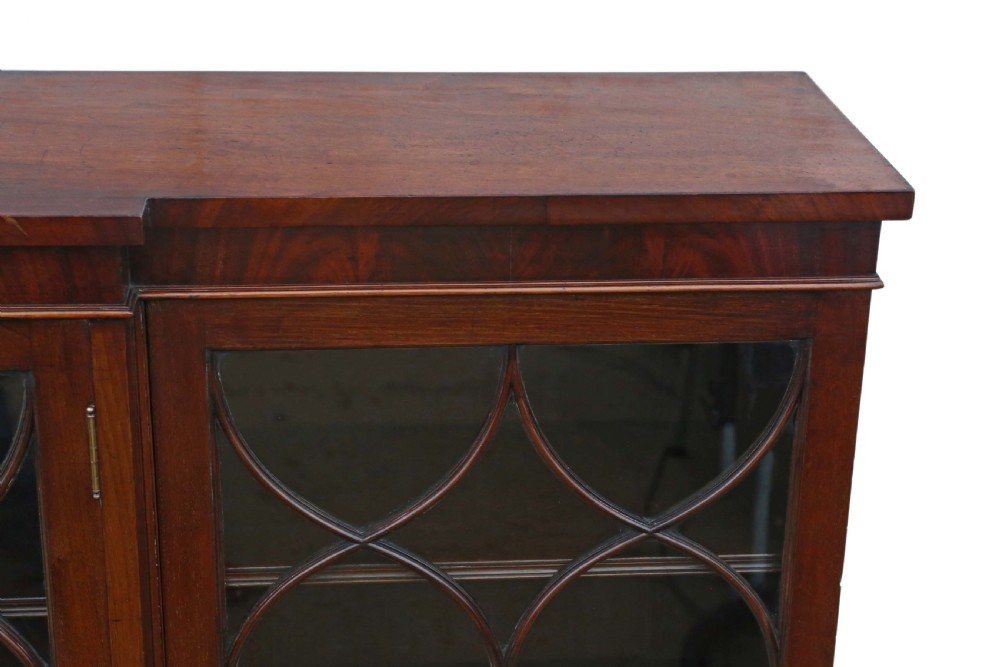 Victorian mahogany adjustable glazed breakfront bookcase  View IV