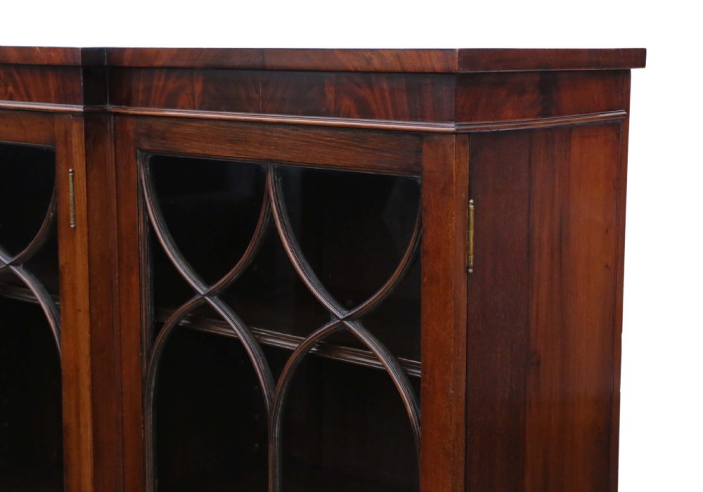 Victorian mahogany adjustable glazed breakfront bookcase  View VI