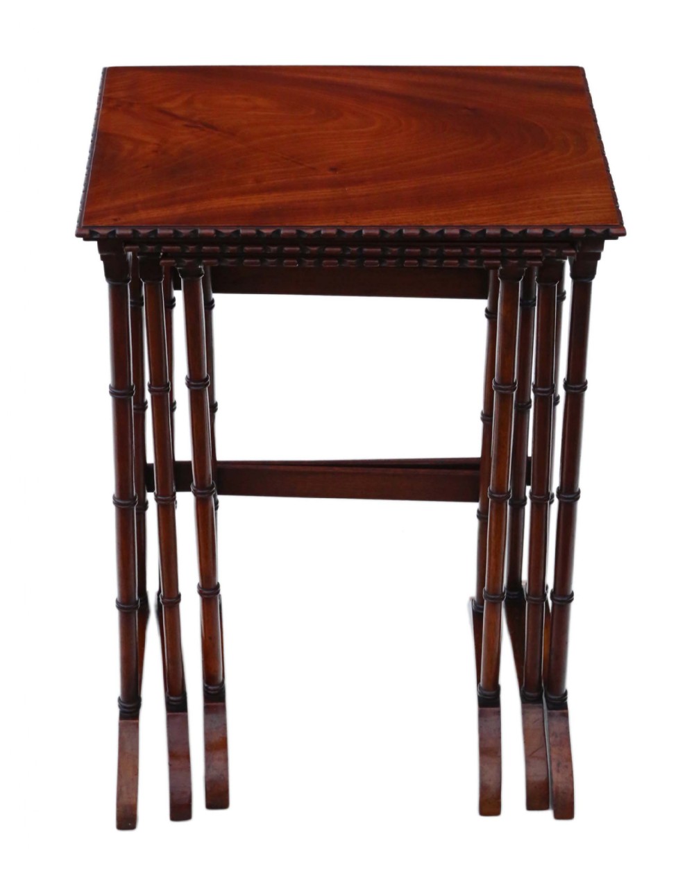 Victorian mahogany nest of 3 tables