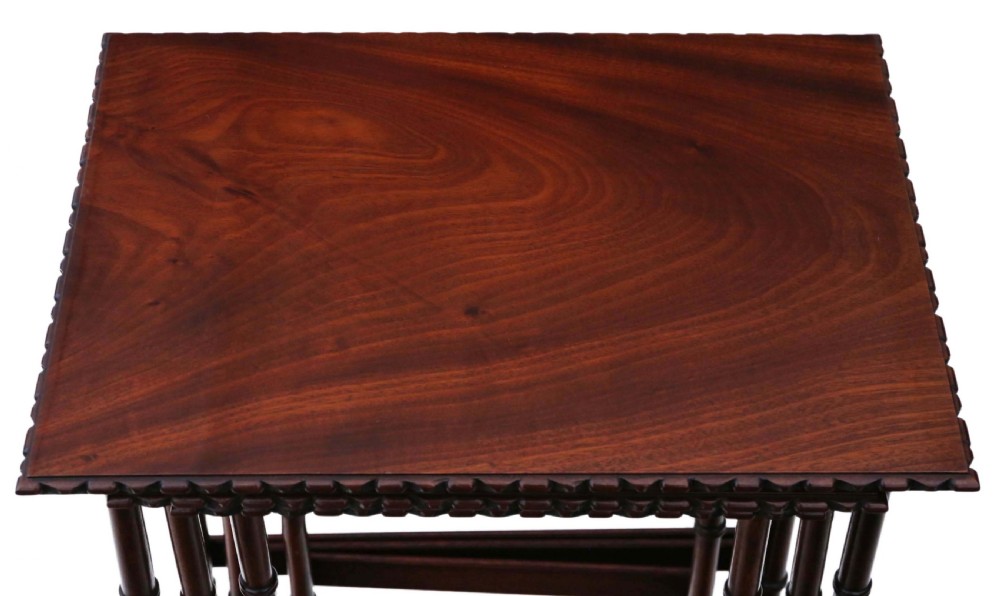 Victorian mahogany nest of 3 tables View IV