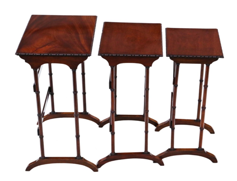 Victorian mahogany nest of 3 tables View V