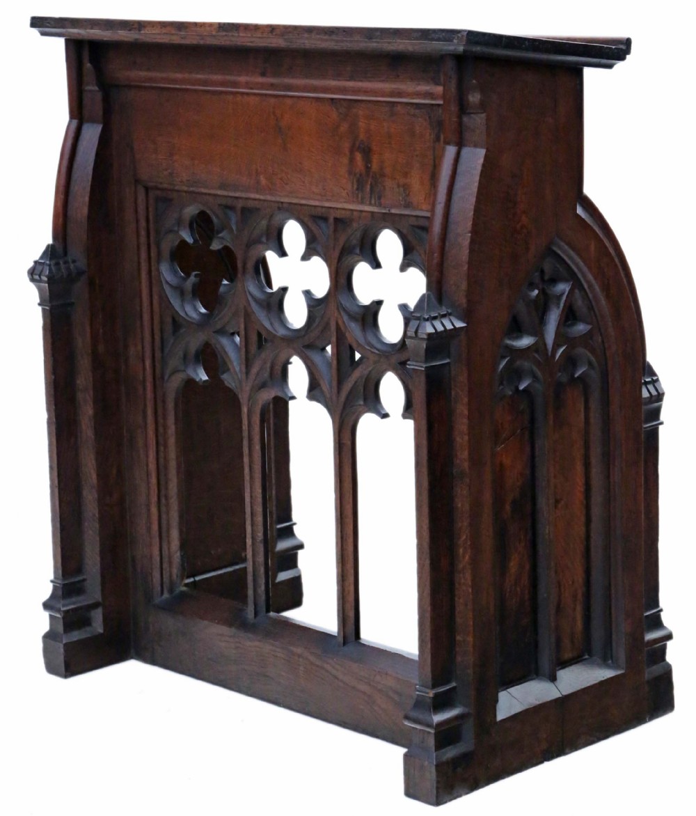 Gothic carved oak lectern 