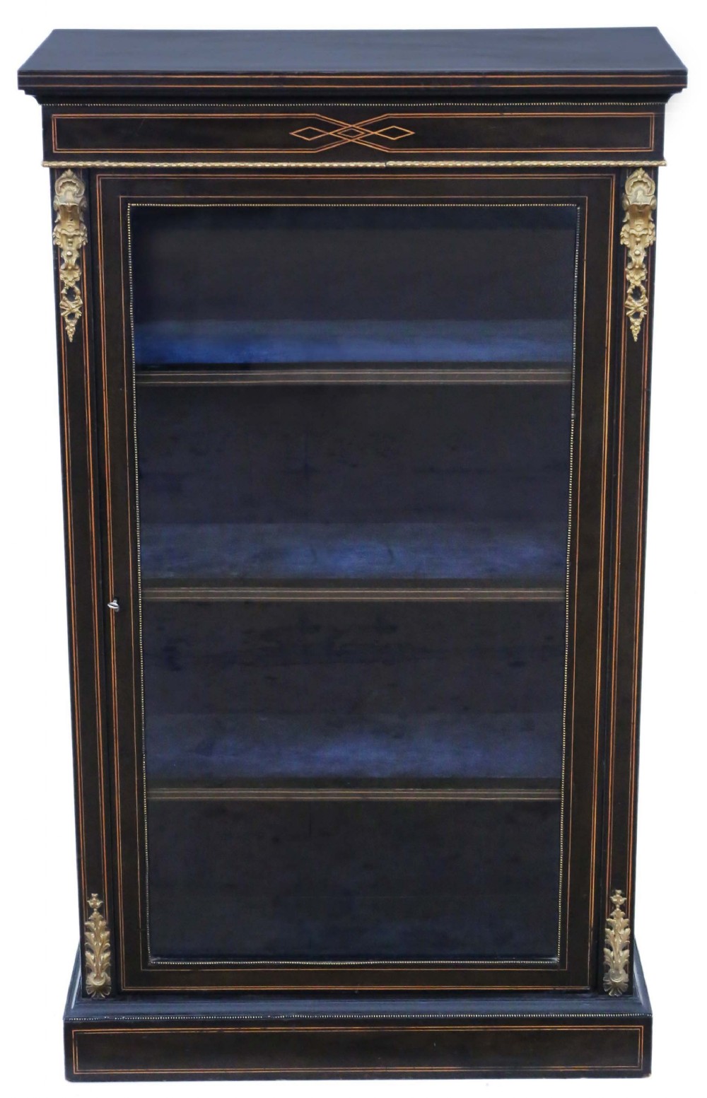 Victorian Aesthetic inlaid and ebonised display cabinet